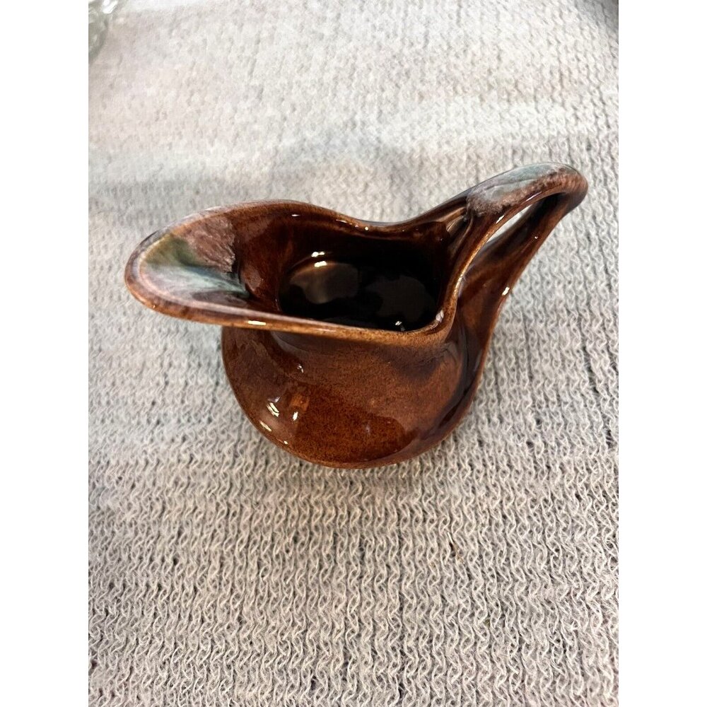 Vintage Pottery Canadian Art McMaster Toronto Canada Green Brown Small Creamer‎